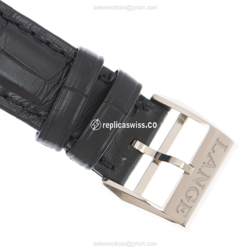 A Lange & Sohne Richard Lange 252.029 Manual Wind - 18kt White Gold - Black Dial - Leather Strap - View 4