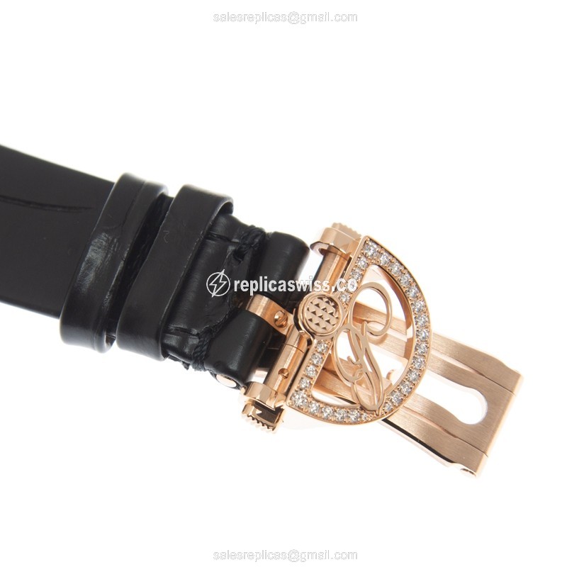 Breguet Reine de Naples 18kt Rose Gold Automatic - White Dial - Leather Strap - Clasp - View 4