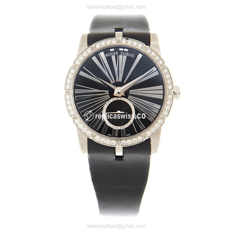 Roger Dubuis RDDBEX0278 EXCALIBUR - Automatic - Stainless Steel & Diamond - Black Dial - Leather Strap - View 2