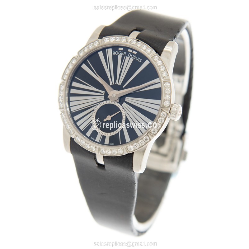 Roger Dubuis RDDBEX0278 EXCALIBUR - Automatic - Stainless Steel & Diamond - Black Dial - Leather Strap - View 3