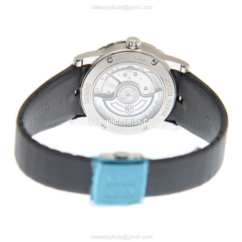 Roger Dubuis RDDBEX0278 EXCALIBUR - Automatic - Stainless Steel & Diamond - Black Dial - Leather Strap - View 4