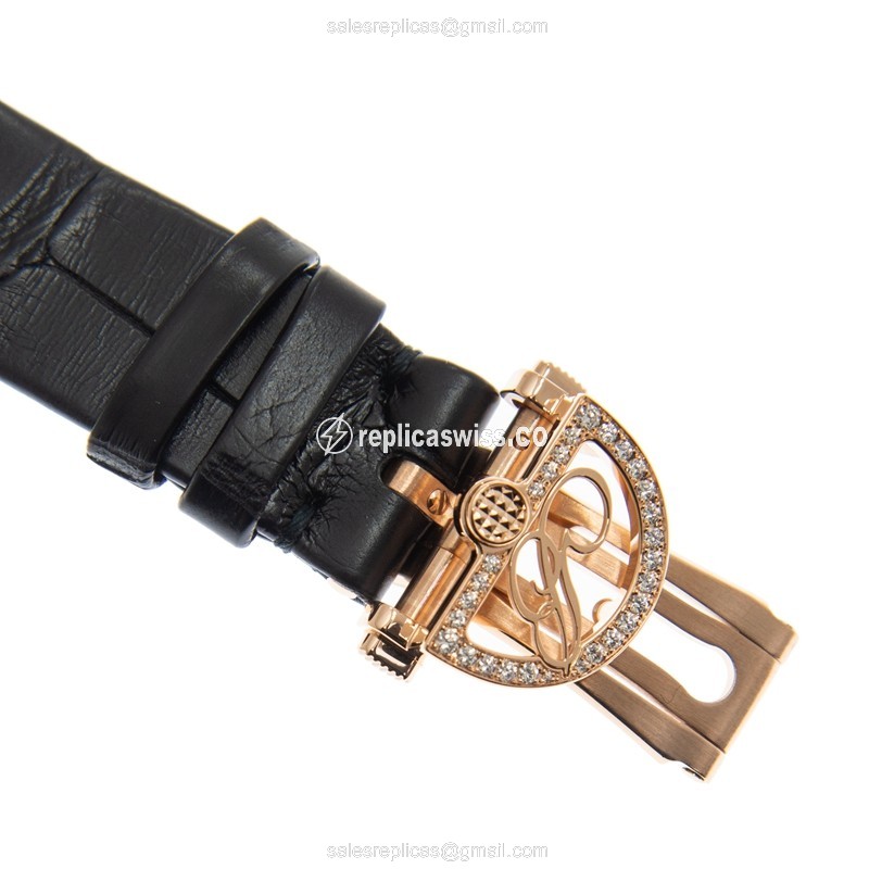 Breguet Reine de Naples Replica - Automatic - 18kt Rose Gold & Steel - White Dial - Leather Strap - View 4