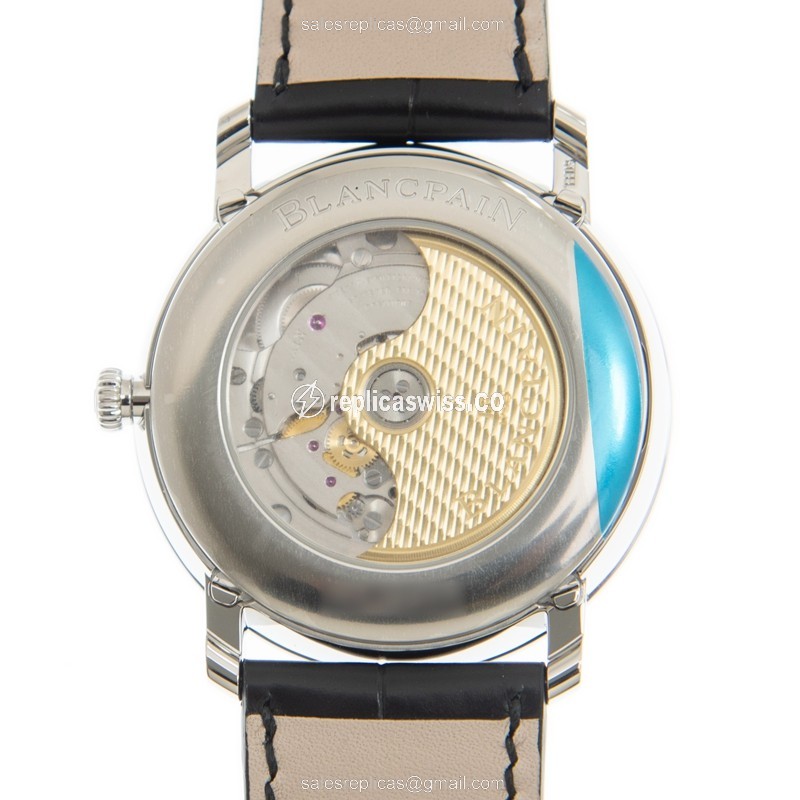 Blancpain Villeret Automatic - Stainless Steel - White Dial - Black Alligator Strap - View 3