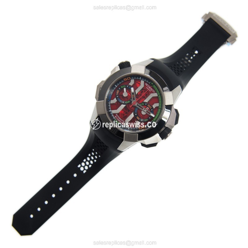Jacob & Co. 313.21.SB.BV.B EPIC X CHRONO - Auto Titanium Case - Black Dial - Rubber Black Strap - View 2