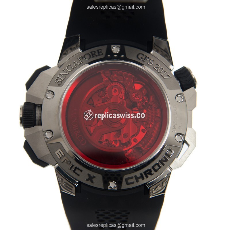 Jacob & Co Epic X Replica - Automatic - Red Dial - Rubber Strap - View 3