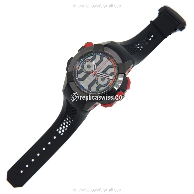 Jacob & Co. 313.21.SB.BU.B - Automatic - Steel - Black Dial - Rubber Strap - View 2