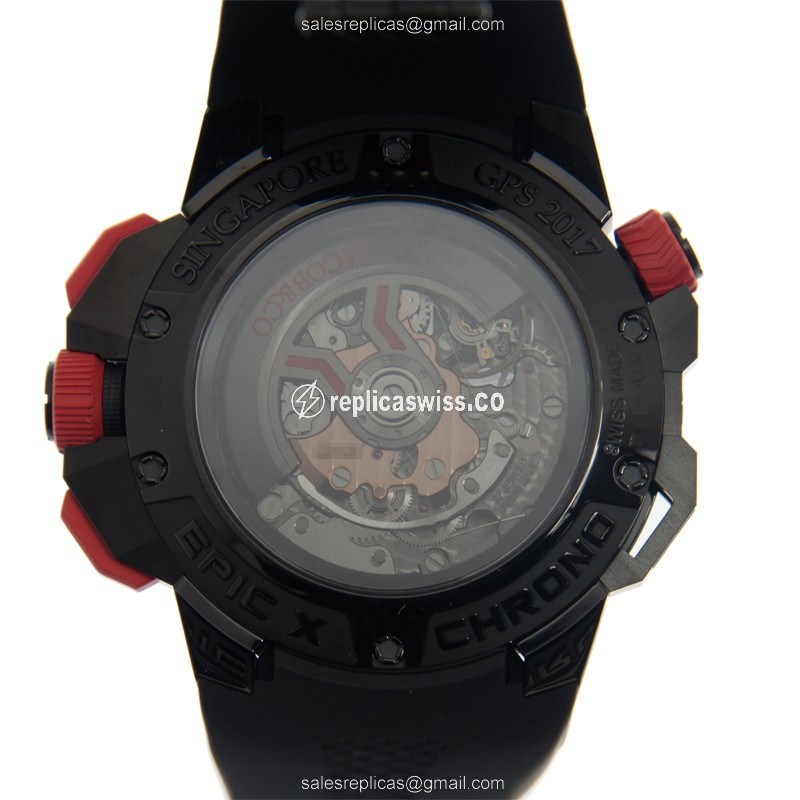 Jacob & Co. 313.21.SB.BU.B - Automatic - Steel - Black Dial - Rubber Strap - View 3