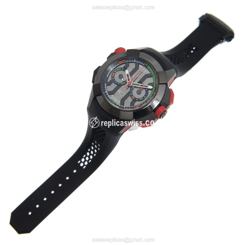 Jacob & Co 313.21.SB.BS.B EPIC X CHRONO Auto - Steel Case - Black Dial - Black Rubber Strap - View 2