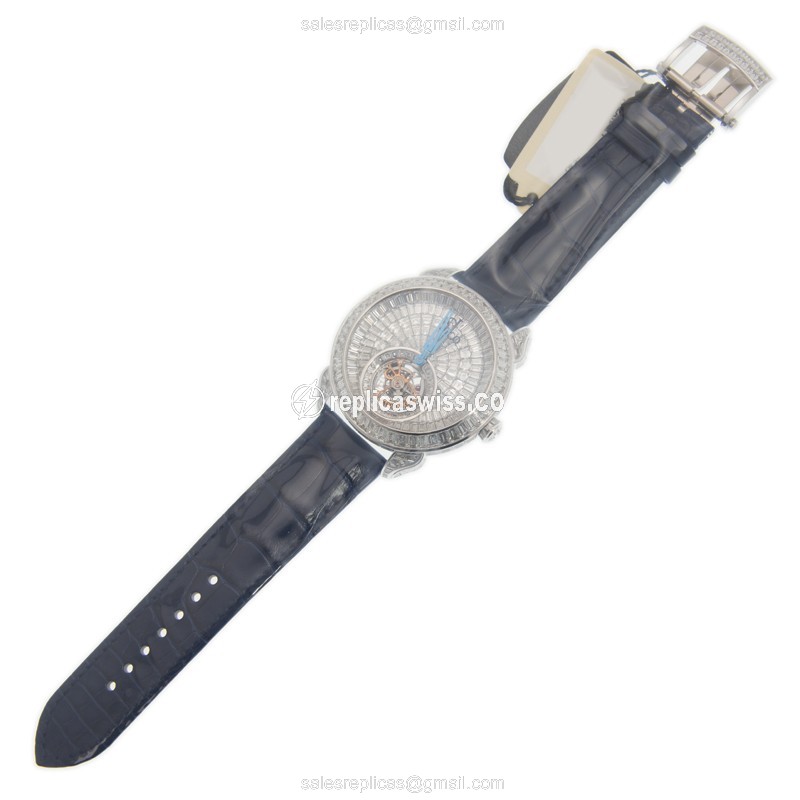 Jacob & Co. 820.30.BD.BD.A PALATIAL - Manual - 18kt White Gold - Silver Dial - Blue Leather Strap - View 2