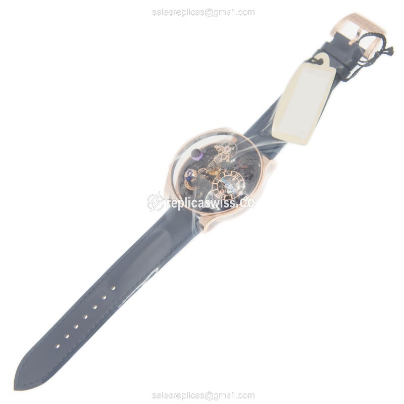 Jacob & Co AS300.40.AS.AK.A FL4A Solar - 18kt Rose Gold - Manual Wind - Purple Dial - Blue Leather Strap - View 2