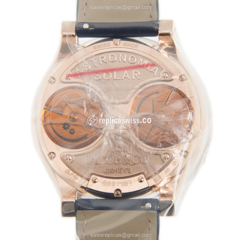 Jacob & Co AS300.40.AS.AK.A FL4A Solar - 18kt Rose Gold - Manual Wind - Purple Dial - Blue Leather Strap - View 3