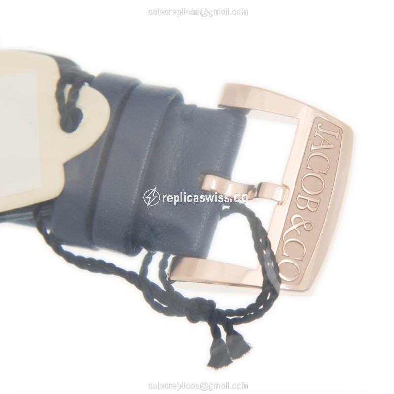Jacob & Co AS300.40.AS.AK.A FL4A Solar - 18kt Rose Gold - Manual Wind - Purple Dial - Blue Leather Strap - View 4