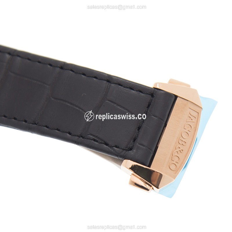 Jacob & Co ES802.40.BD.UB.A Replica - Automatic - 18kt Rose Gold - Diamond Accents - Black Dial - View 4