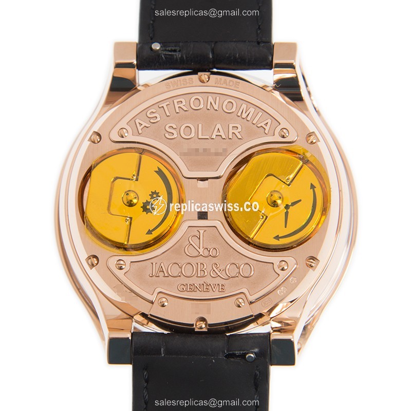 Jacob & Co AS300.40.TO.AN.ADA4A - Solar Auto - 18kt Rose Gold - Skull Dial - Leather Black Strap - View 3