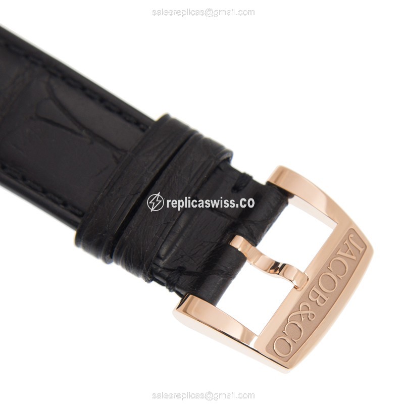 Jacob & Co AS300.40.TO.AN.ADA4A - Solar Auto - 18kt Rose Gold - Skull Dial - Leather Black Strap - View 4
