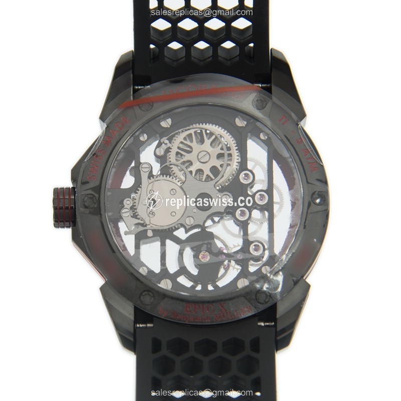 Jacob & Co. EX100.21.RR.RW.ALA4A - Manual Wind - Titanium Case - Skull Dial - Black Rubber Strap - View 3