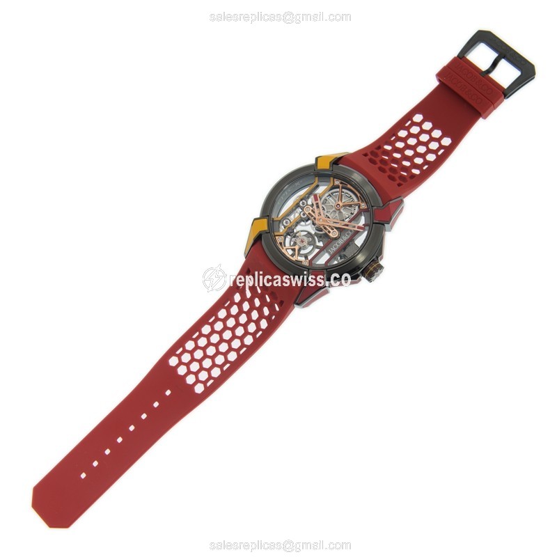 Jacob & Co. EPIC X - Manual Wind Titanium - Skull Dial - Pink Rubber Strap - View 2