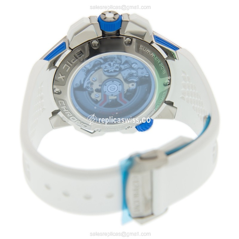 Jacob & Co EC313.20.PE.LL.GHB4D Replica - Automatic - Titanium Case - Blue Dial - White Rubber Strap - View 4