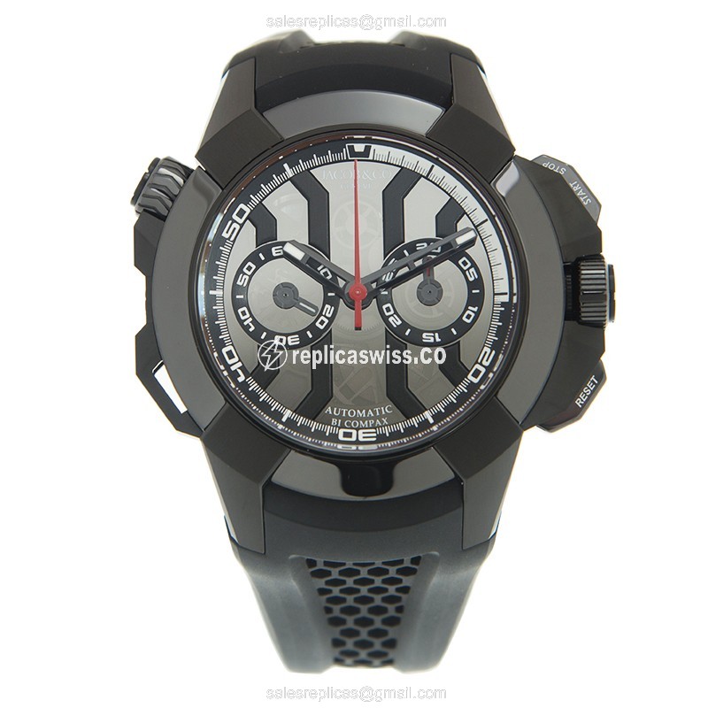 Jacob & Co EC311.21.SD.BB.AHA4D - Titanium Case - Black Dial - Rubber Black Strap - Automatic Movement - View 2