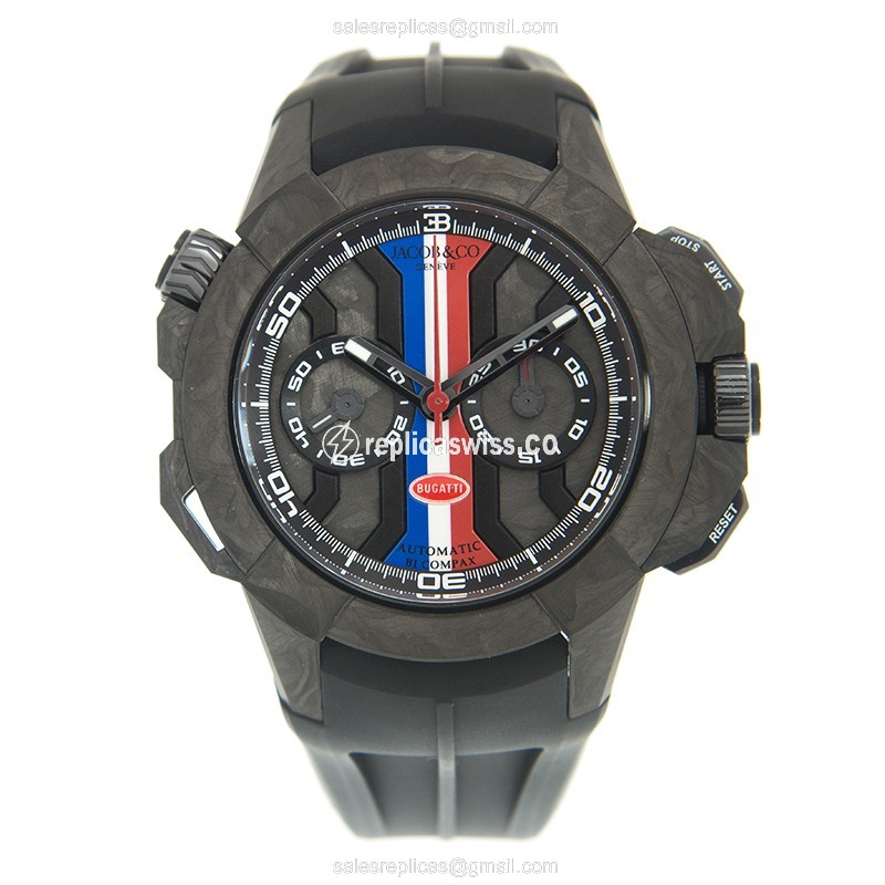 Jacob & Co. EC333.29.AA.AA.AHA4D - Automatic - Titanium Case - Black Dial - Black Rubber Strap - View 2
