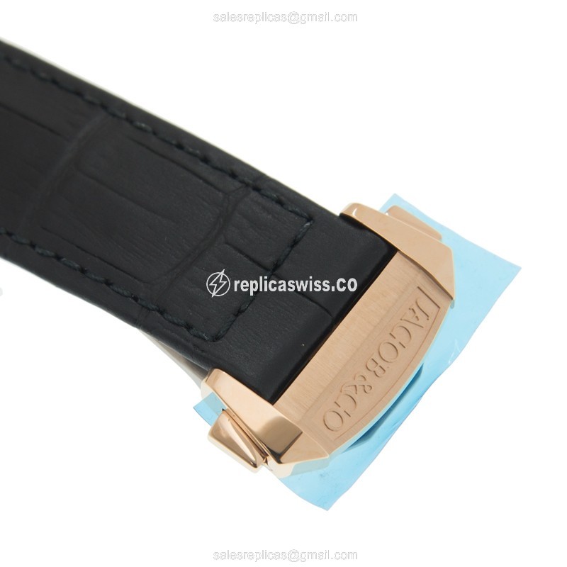 Jacob & Co ES101.40.NS.LR.ACA4D - Rose Gold Case - Black Dial - Automatic - Leather Strap - View 4