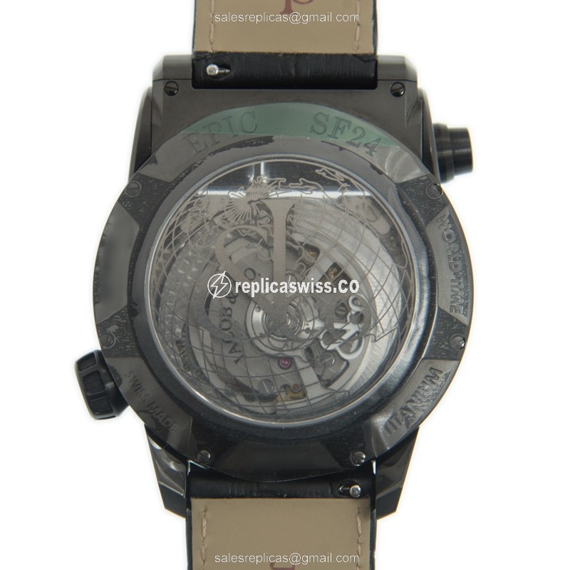 Jacob & Co ES100.21.NS.LH.ACA4D - Automatic Titanium - Black Dial - Leather Strap - Buckle Clasp - View 3