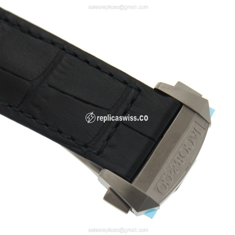 Jacob & Co ES101.20.NS.LH.ACA4D Replica - Automatic - Titanium - Black - Alligator Strap - View 4