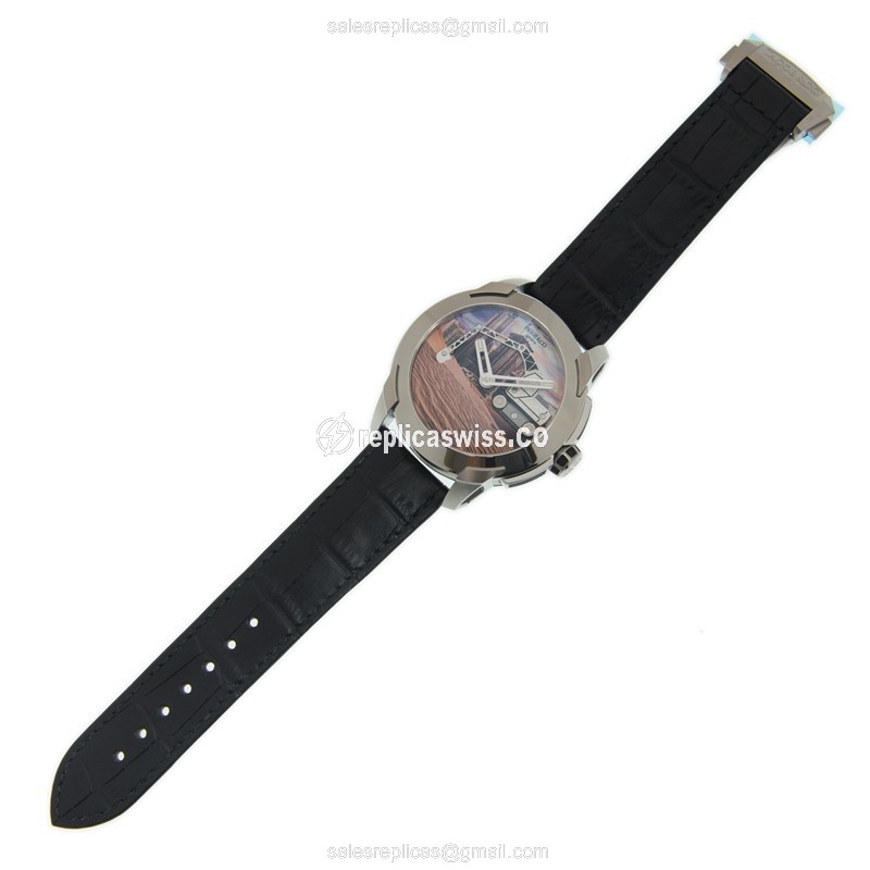 Jacob & Co PIONEER Replica - Automatic Titanium - Brown Dial - Black Alligator Strap - View 2