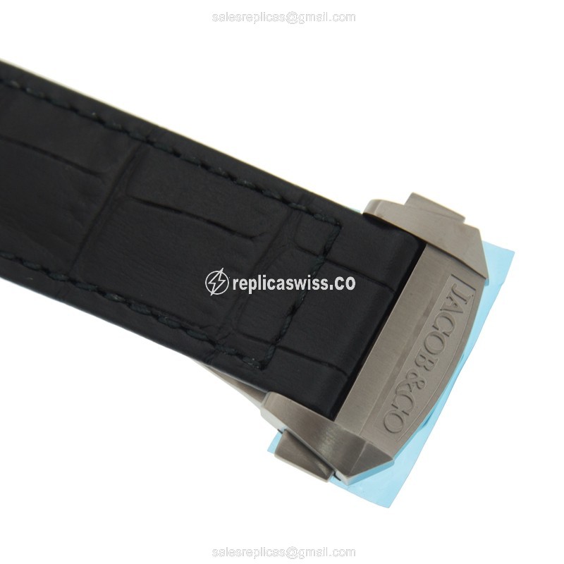Jacob & Co PIONEER Replica - Automatic Titanium - Brown Dial - Black Alligator Strap - View 4