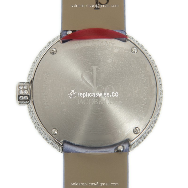 Jacob & Co BQ020.10.RD.PL.ABSAA - Quartz - White Dial - Buckle Clasp - Purple Silk Strap - View 3