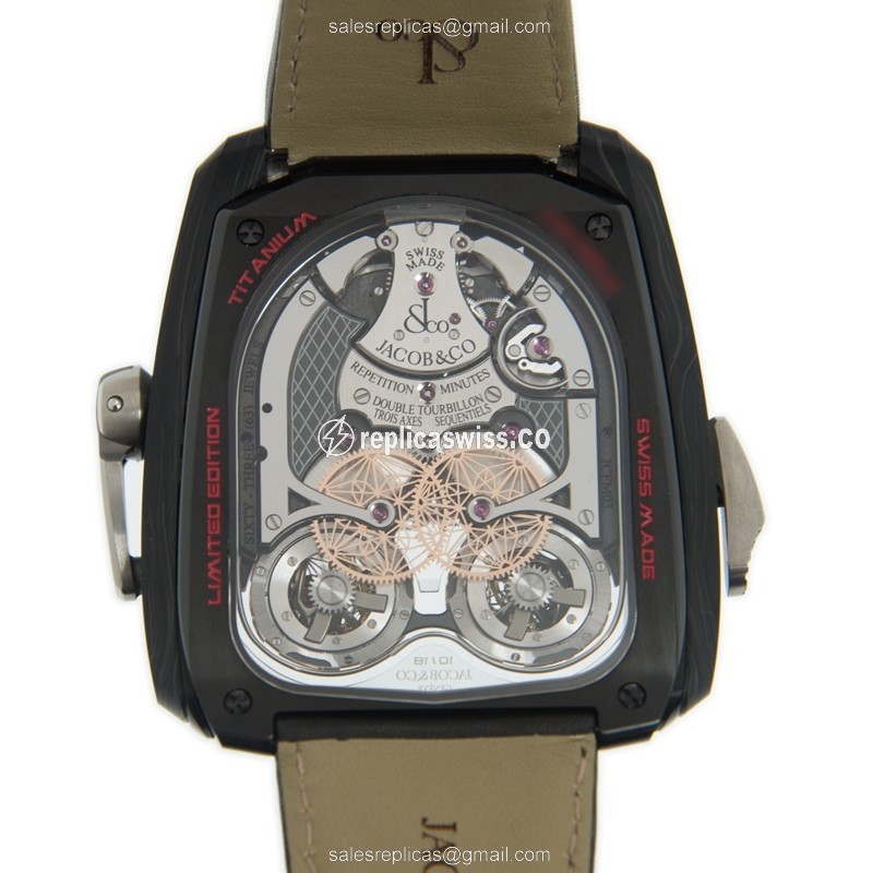 Jacob & Co TT100.21.NS.NK.CWA4D - Manual Wind - Titanium Case - Skull Dial - Black Leather Strap - View 3