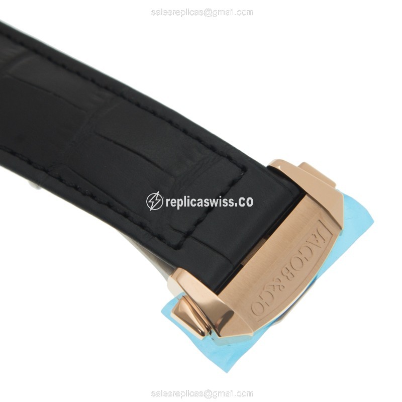Jacob & Co. Replica Opera Godfather - Manual - 18kt Rose Gold - Skull Dial - Blue Alligator Strap - View 4
