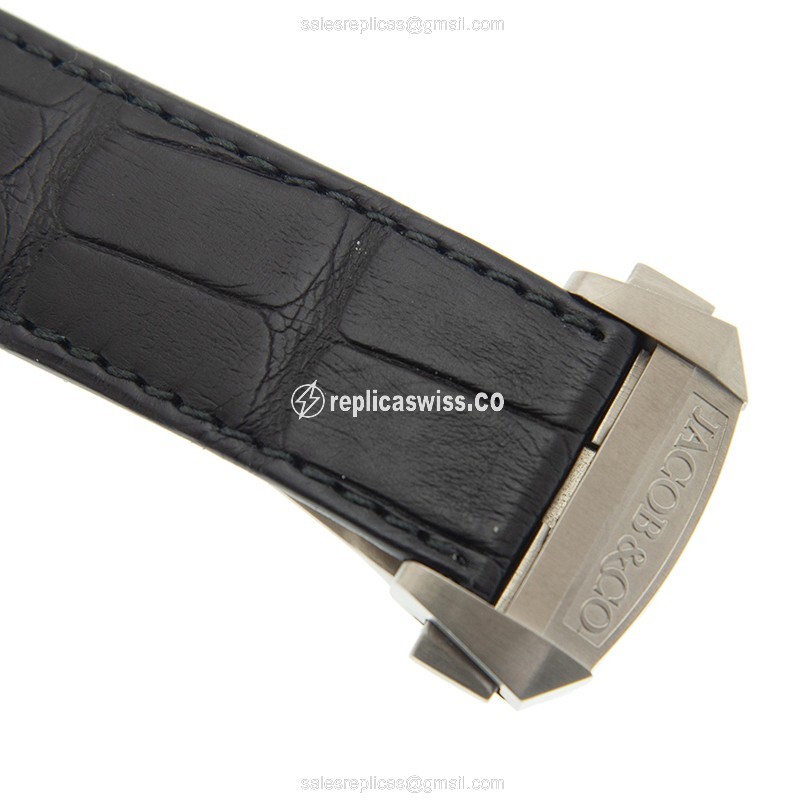 Jacob & Co PI422.20.AB.AB.ACA4D PIONEER - Manual Wind - Titanium Case - Brown Dial - Black Alligator Strap - View 4