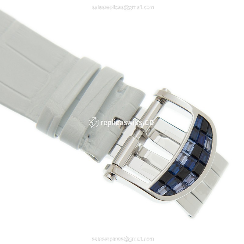 Jacob & Co BT543.30.CB.CB.BBSAA - Automatic - 18kt White Gold - Diamond Blue Dial - White Leather Strap - View 4