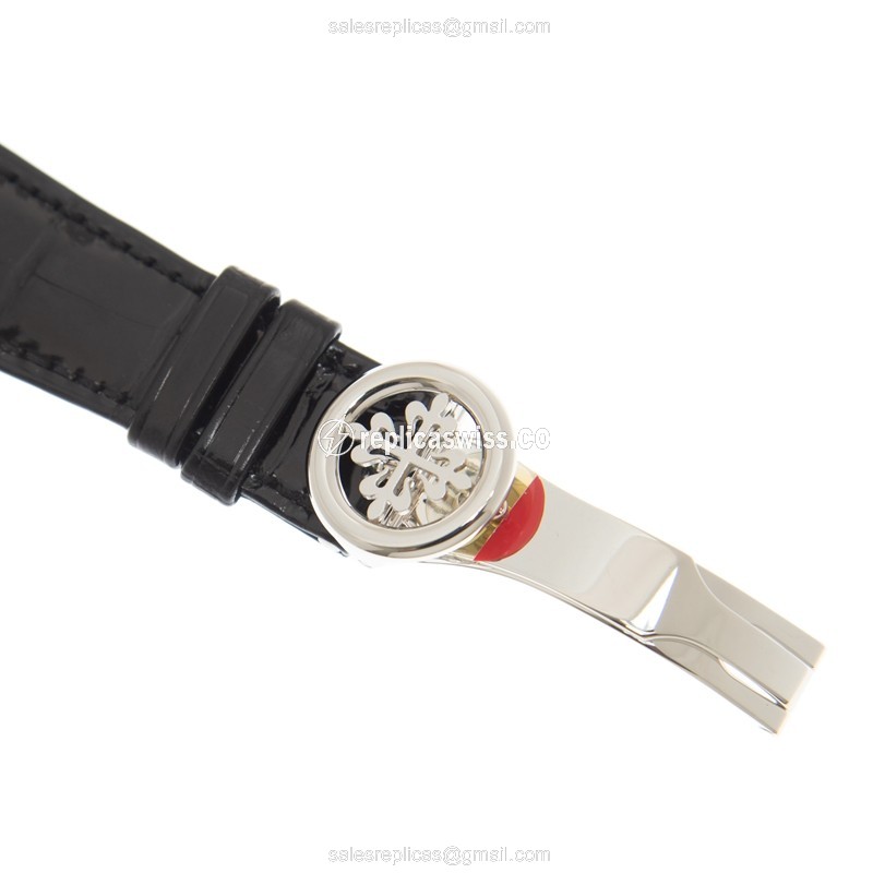 Patek Philippe 5370P-001 Complications Manual Wind - Platinum Case, Black Dial, Alligator Black Strap - View 4