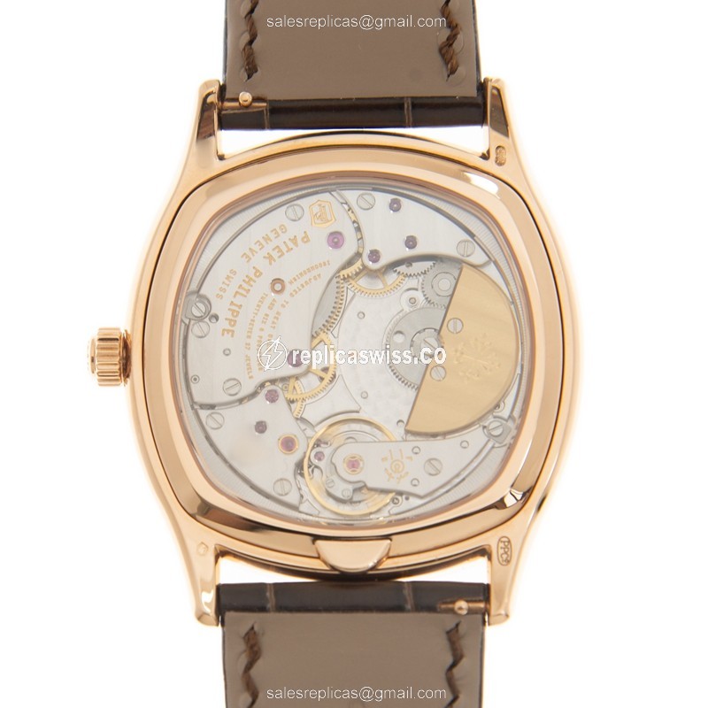 Patek Philippe 5940R-001 Grand Complications Replica - Automatic - 18kt Rose Gold - White Dial - Leather Brown Strap - View 3