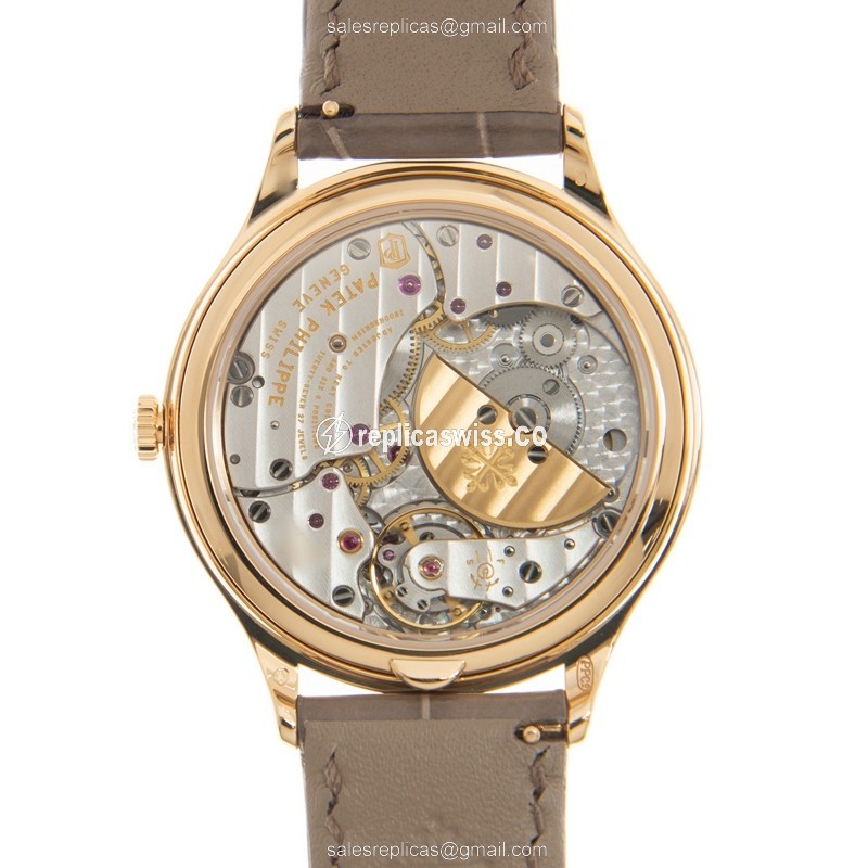 Patek Philippe 7140R-001 Grand Complications - Automatic - 18kt Rose Gold & Diamond Dial - White - Brown Alligator Strap - Buckle Clasp - View 3
