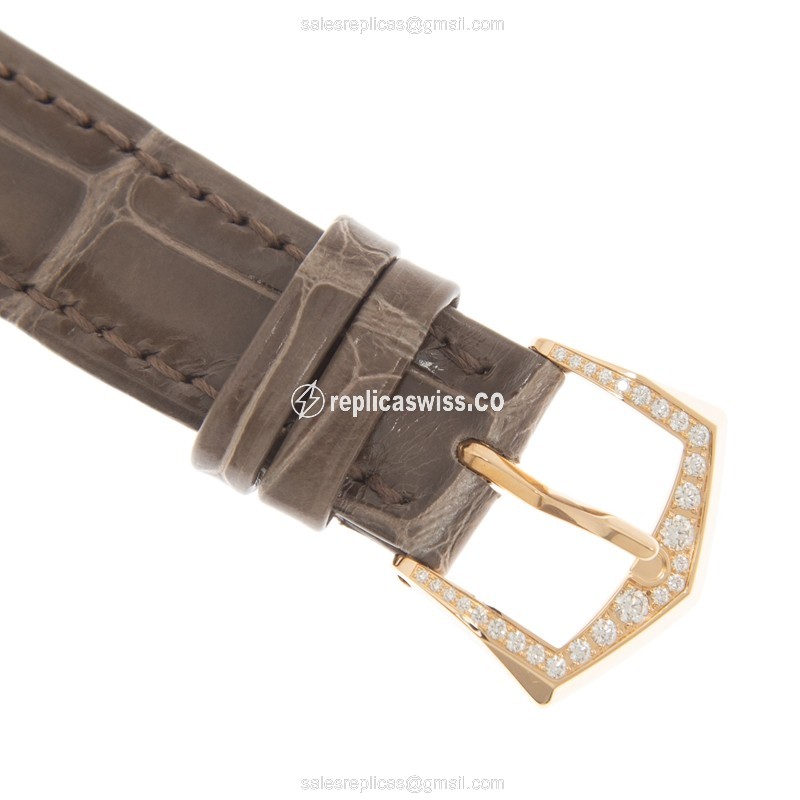 Patek Philippe 7140R-001 Grand Complications - Automatic - 18kt Rose Gold & Diamond Dial - White - Brown Alligator Strap - Buckle Clasp - View 4