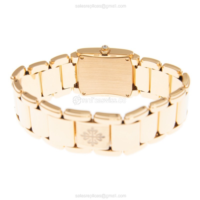 Patek Philippe TWENTY-4 Quartz 18kt Rose Gold - Brown Dial - Gold Strap - View 4