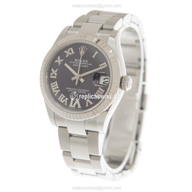 Rolex DAY-DATE Replica - Automatic - 18kt White Gold | Steel Case | Purple Dial - View 3