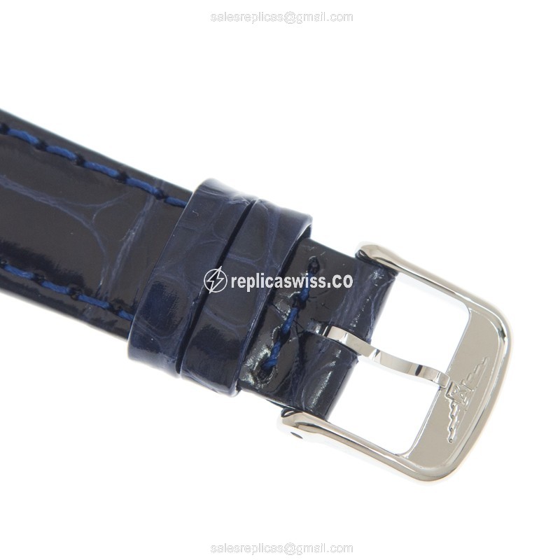 Longines Dolce Vita Replica - Quartz - Steel Case - Blue Dial, Alligator Strap - View 4