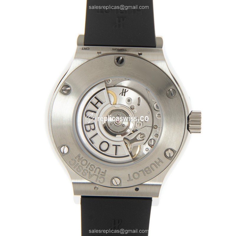 Hublot Classic Fusion Replica - Automatic - Titanium Case - Black Dial - Rubber Strap - View 3