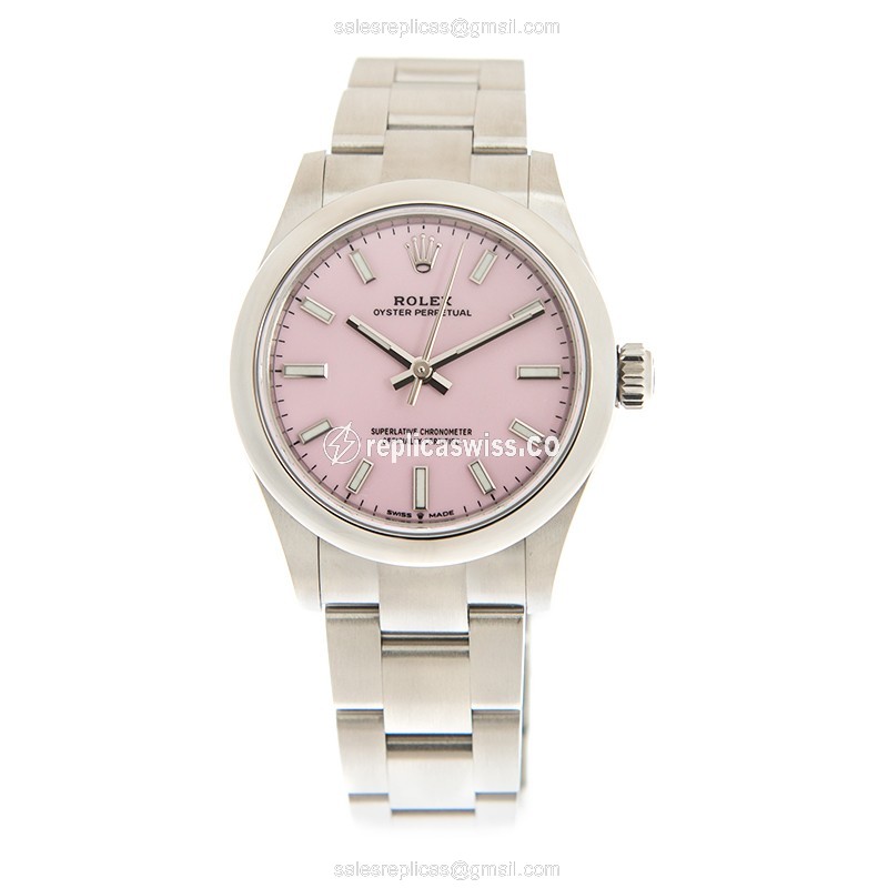 Rolex 277200-0009 Replica - Automatic - Steel Case - Pink Dial - Silver Strap - View 2