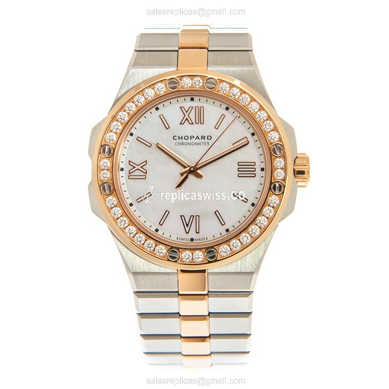Chopard Alpine Eagle Small - Auto - 18kt Rose Gold - Diamonds - White Dial - View 2