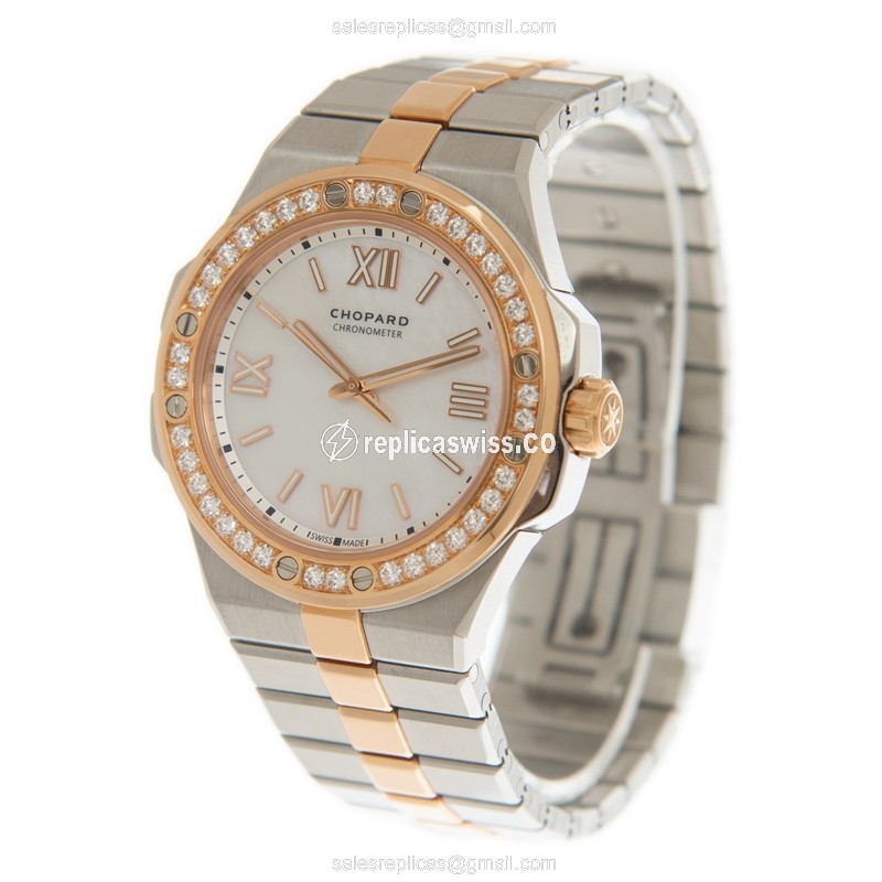 Chopard Alpine Eagle Small - Auto - 18kt Rose Gold - Diamonds - White Dial - View 3