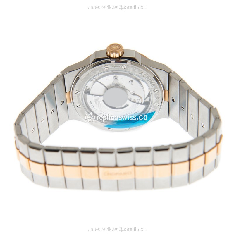 Chopard Alpine Eagle Replica - Automatic - 18kt Rose Gold Case - Gray Dial - Gold Steel Strap - View 4