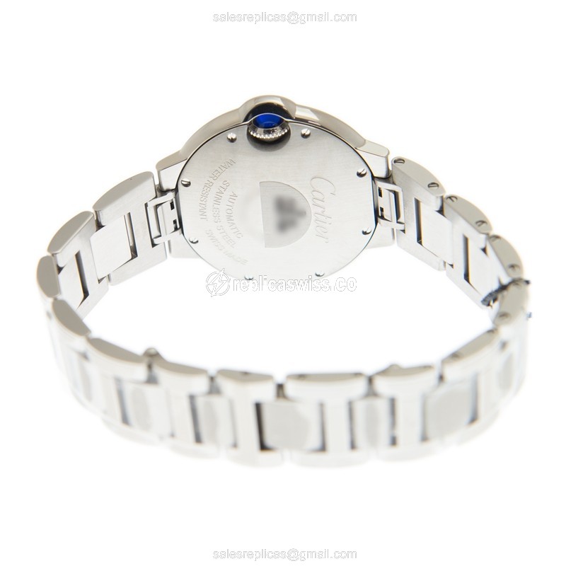 Cartier Ballon Bleu Replica - Automatic - Steel Case - Silver Dial - Steel Band - View 4