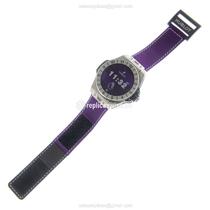 Hublot BIG BANG Intelligent - Titanium Case - Purple Dial - Canvas Strap - View 2
