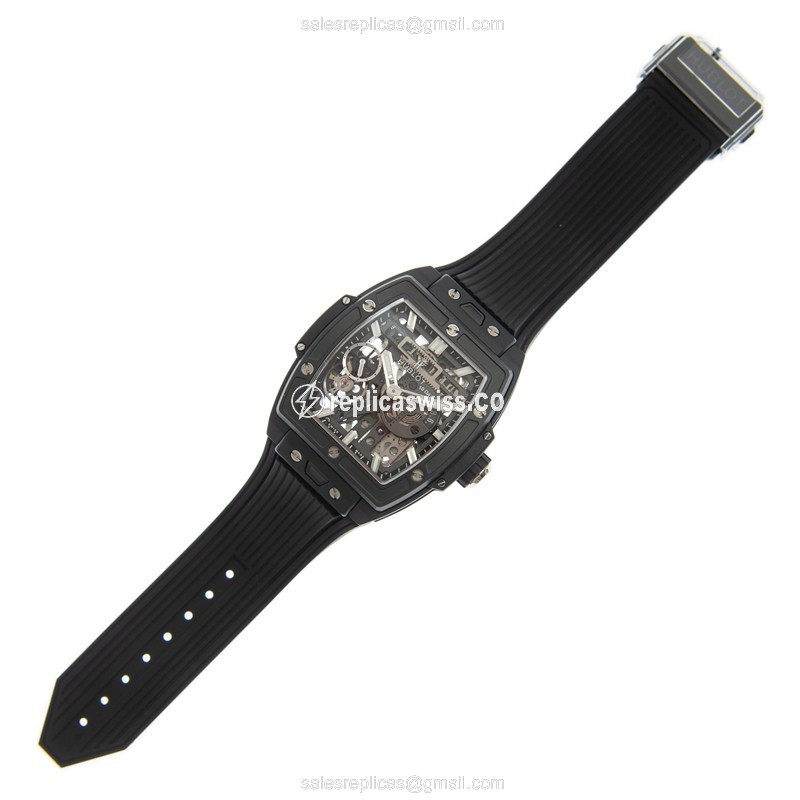 Hublot Spirit of Big Bang Replica - Manual - Ceramic - Transparent - Black Rubber Clasp - View 2