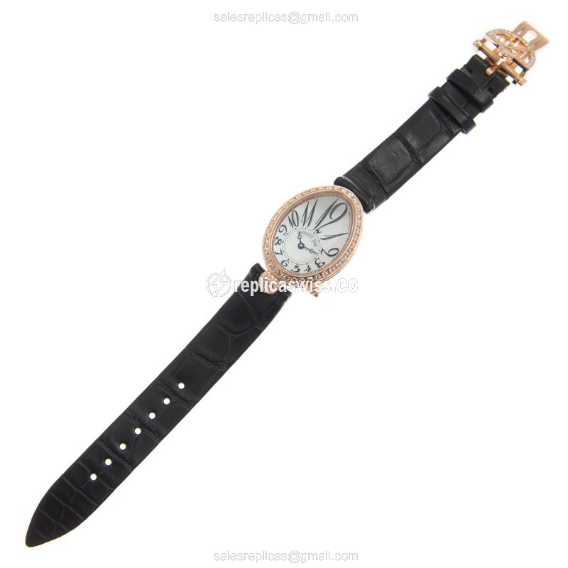 Breguet 8928BR/5W/944/DD0D3L Replica - Automatic - 18kt Rose Gold - Diamond Dial - White - Leather Strap - View 2